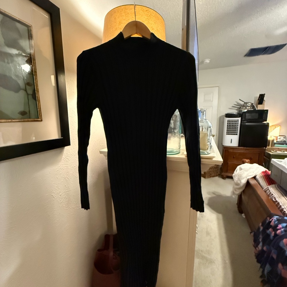 GAP Black Long Sleeve Cashmere Blend mock neck  Dress